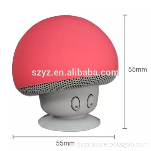 2016 Portable Mushroom Head Mini Bluetooth Handsfree Mic Suction Speaker